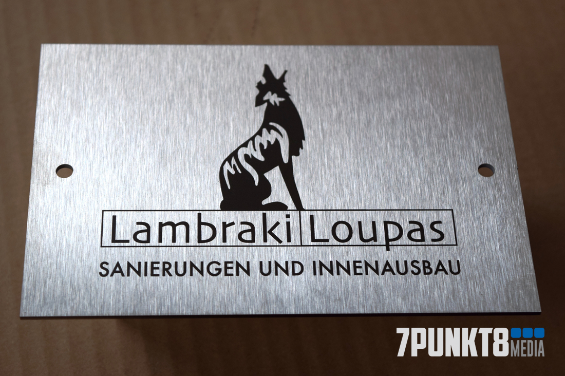Corporate Design Edelstahl Türschild