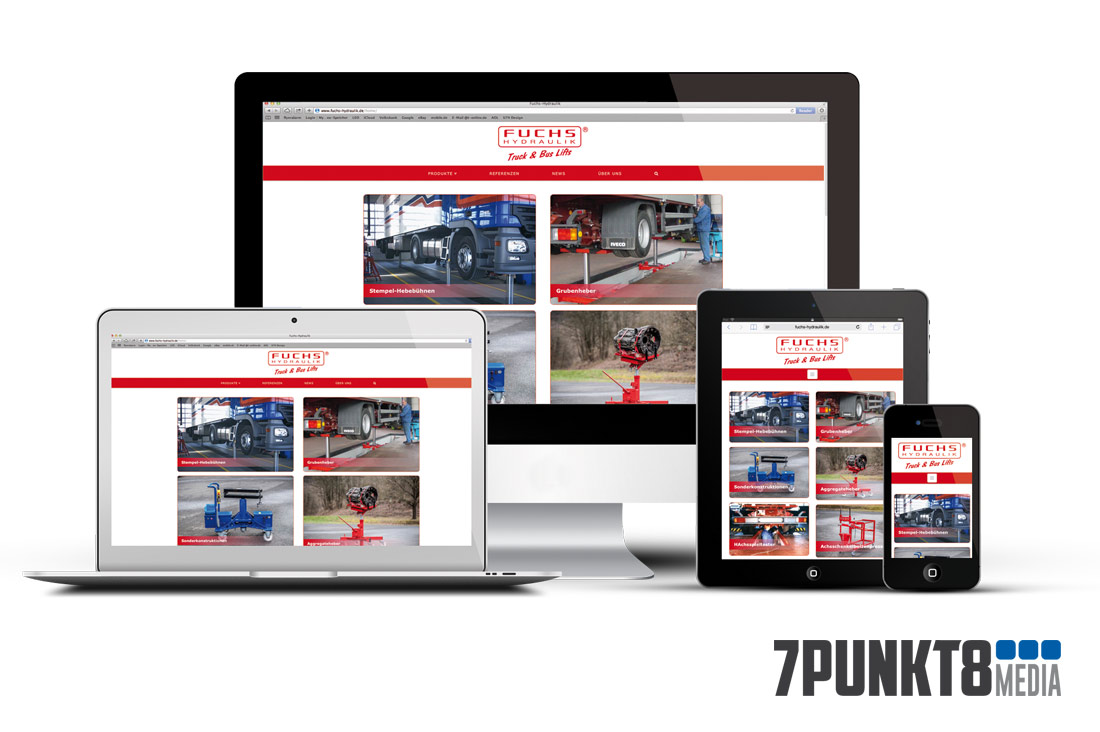 Fuchs Hydraulik Webseite von 7PUNKT8 Media
