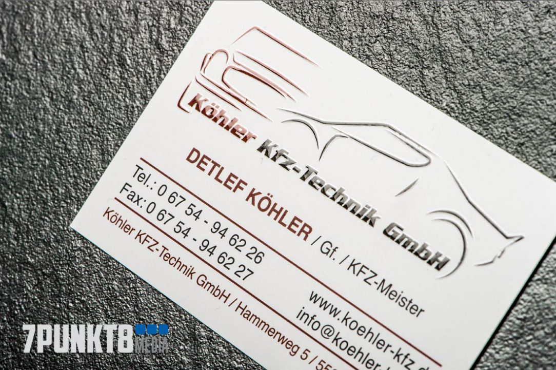 Köhler KFZ-Technik GmbH Gestaltung der Visitenkarten