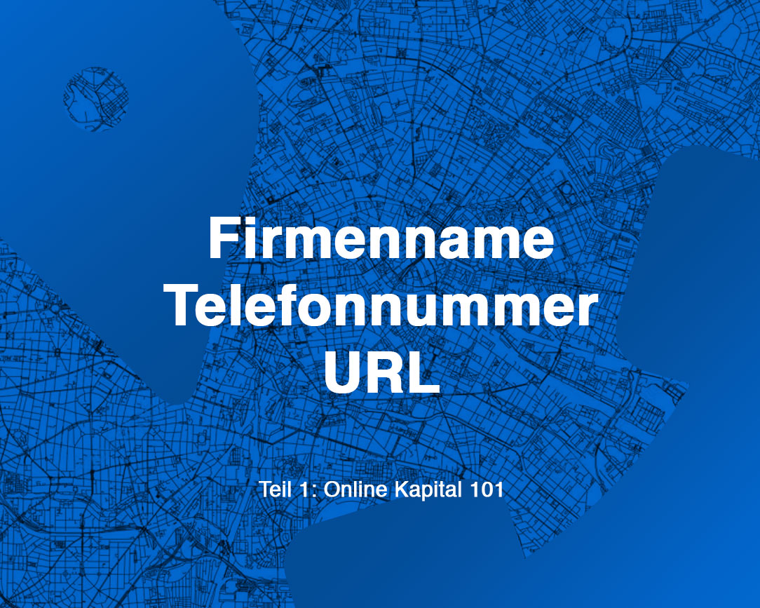 Firmenname, Telefonnummer und URL festlegen
